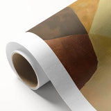 Abstract minimalist wall art on rolled canvas, showcasing soft pastel colors and geometric shapes, ideal for modern home decor, packaged in protective tube.