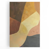 Abstract minimalist wall art canvas featuring soft pastel colors and geometric shapes, ideal for modern home decor, displayed in a front-view perspective.