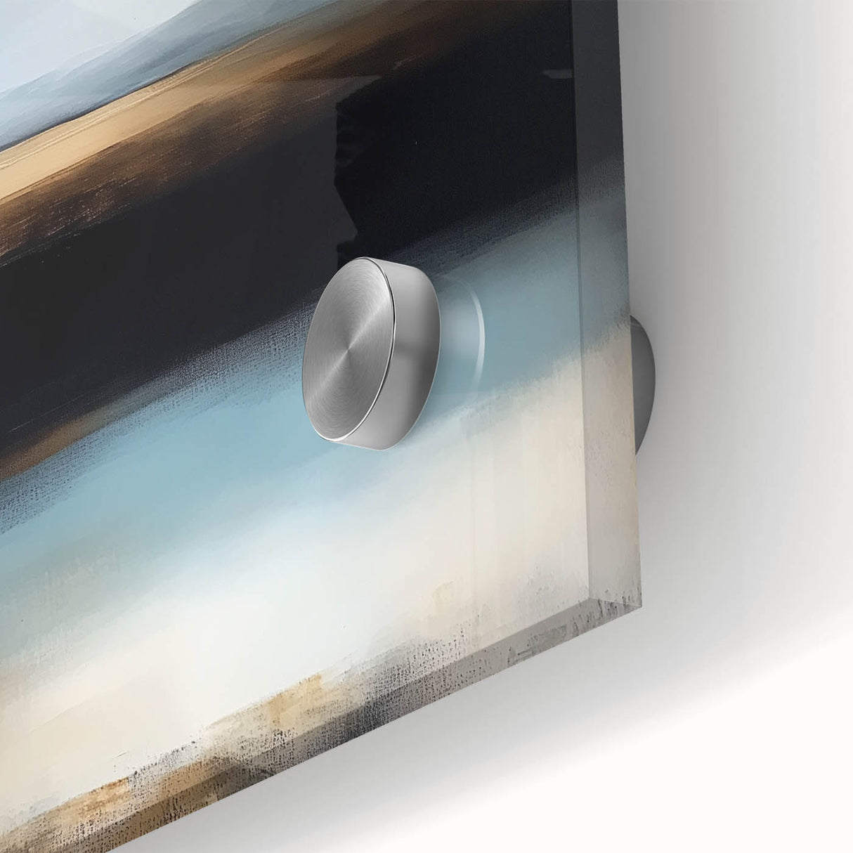 Large Abstract Wall Art – Earthy Horizon in Brown and Blue Tones