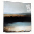 Large Abstract Wall Art – Earthy Horizon in Brown and Blue Tones
