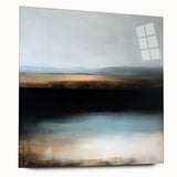 Large Abstract Wall Art – Earthy Horizon in Brown and Blue Tones