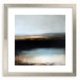 Large Abstract Wall Art – Earthy Horizon in Brown and Blue Tones