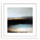 Large Abstract Wall Art – Earthy Horizon in Brown and Blue Tones