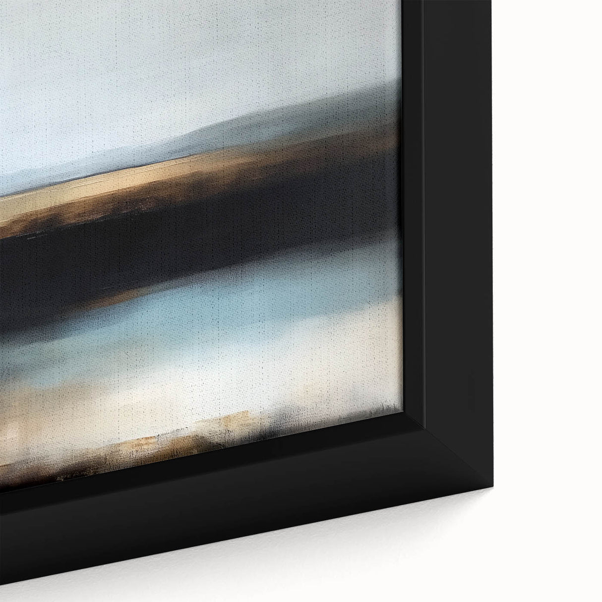 Large Abstract Wall Art – Earthy Horizon in Brown and Blue Tones
