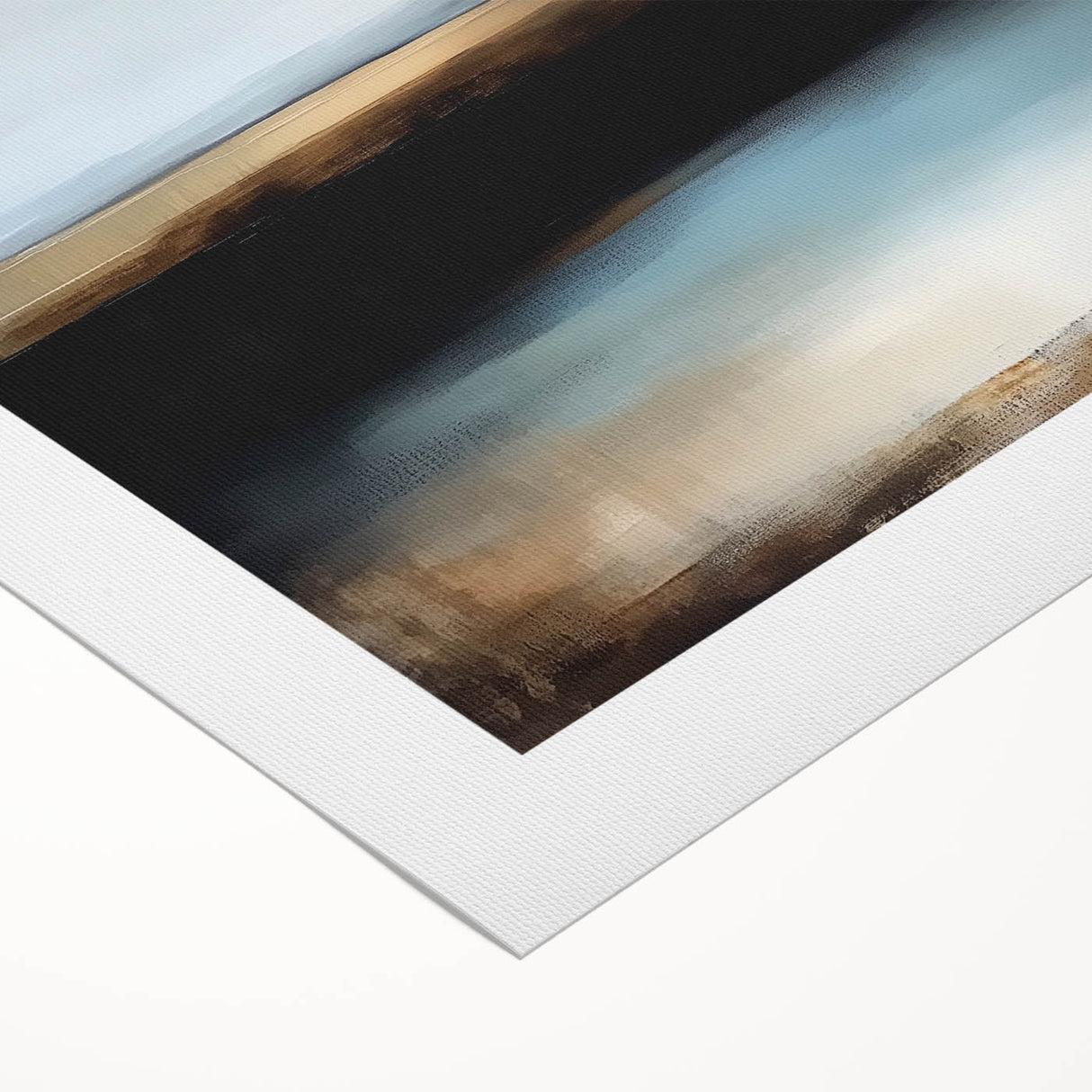 Large Abstract Wall Art – Earthy Horizon in Brown and Blue Tones
