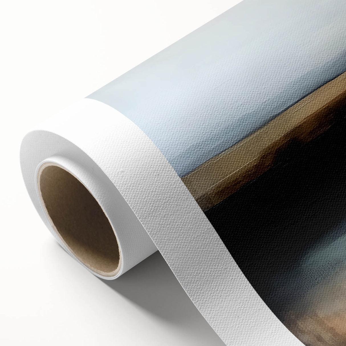 Large Abstract Wall Art – Earthy Horizon in Brown and Blue Tones