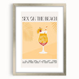 Textured abstract art print in neutral shades, framed in silver, ideal for bedroom ambiance.