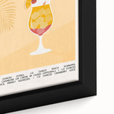 Extra large black wall art featuring colorful, textured food and drinks imagery on a framed canvas.