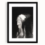 Haunting Monochrome Portrait Art - Mysterious Ethereal Woman Decor