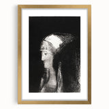 Haunting Monochrome Portrait Art - Mysterious Ethereal Woman Decor