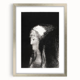 Haunting Monochrome Portrait Art - Mysterious Ethereal Woman Decor