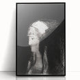 Haunting Monochrome Portrait Art - Mysterious Ethereal Woman Decor