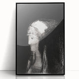 Haunting Monochrome Portrait Art - Mysterious Ethereal Woman Decor