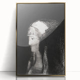 Haunting Monochrome Portrait Art - Mysterious Ethereal Woman Decor