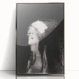 Haunting Monochrome Portrait Art - Mysterious Ethereal Woman Decor