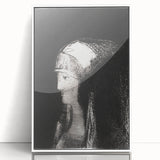Haunting Monochrome Portrait Art - Mysterious Ethereal Woman Decor