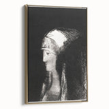 Haunting Monochrome Portrait Art - Mysterious Ethereal Woman Decor