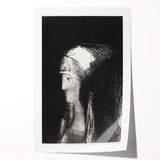 Haunting Monochrome Portrait Art - Mysterious Ethereal Woman Decor