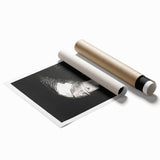 Haunting Monochrome Portrait Art - Mysterious Ethereal Woman Decor