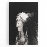 Haunting Monochrome Portrait Art - Mysterious Ethereal Woman Decor