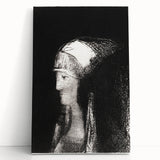 Haunting Monochrome Portrait Art - Mysterious Ethereal Woman Decor