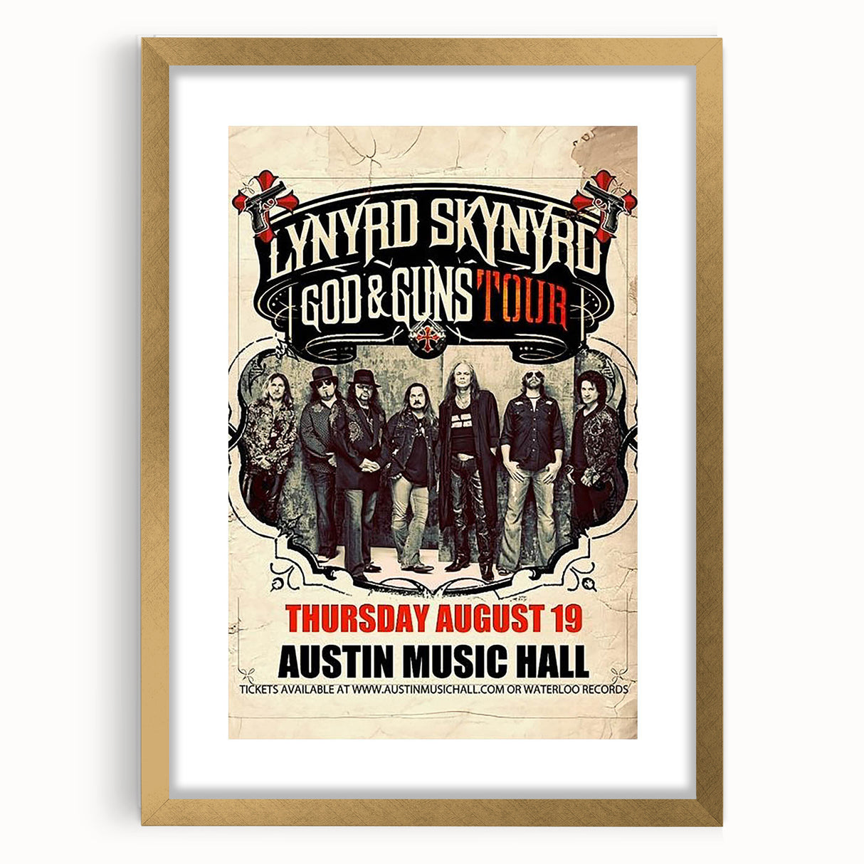 Lynyrd Skynyrd God & Guns Tour Poster – Retro Rock Wall Art