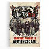 Lynyrd Skynyrd God & Guns Tour Poster – Retro Rock Wall Art