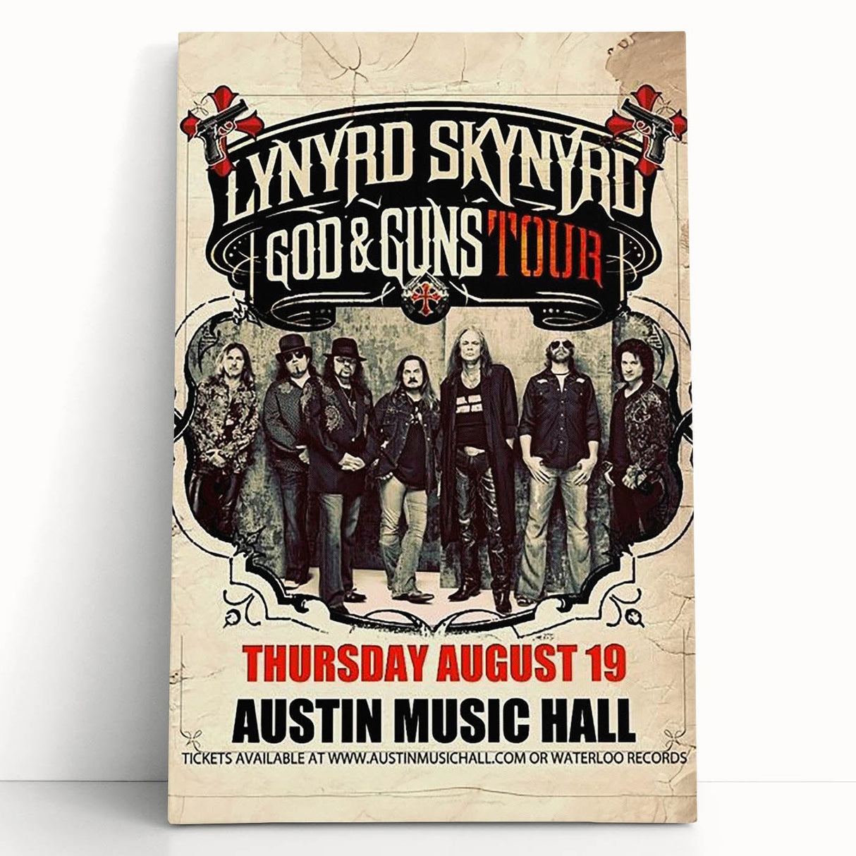 Lynyrd Skynyrd God & Guns Tour Poster – Retro Rock Wall Art