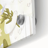 Floral Cat Girls Room Wall Art – Nursery & Kids Room Art Print