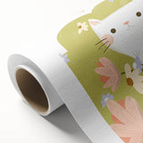 Floral Cat Girls Room Wall Art – Nursery & Kids Room Art Print