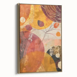 Framed canvas depicting a vintage landscape painting of autumn trees in gold and black tones, ideal for bedroom wall decor.