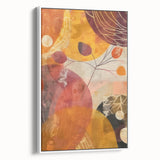 Framed vintage poster art of a colorful autumn scene on canvas, ideal for extra large living room wall.