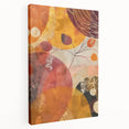 Large canvas print depicting an autumnal forest scene in warm orange and red tones, suitable for kitchen wall art.