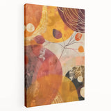 Large canvas print depicting an autumnal forest scene in warm orange and red tones, suitable for kitchen wall art.