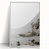 Art deco poster featuring a stylized summer scene in pastel shades, framed in white acrylic, ideal for nursery wall art.
