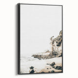 Black and white landscape art painting on framed canvas depicting summer trees, suited for bedroom decor.
