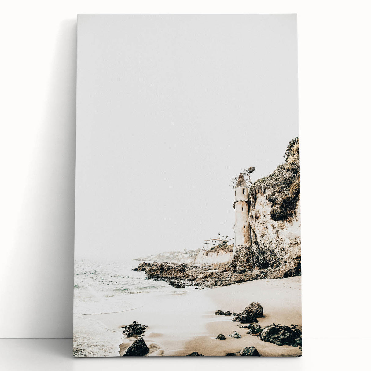 Large black and white canvas depicting a summer scene, ideal for kitchen wall art or bedroom ambiance.