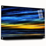 Electric Sunset Wall Art – Abstract Blue and Yellow Motion Print