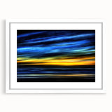 Electric Sunset Wall Art – Abstract Blue and Yellow Motion Print