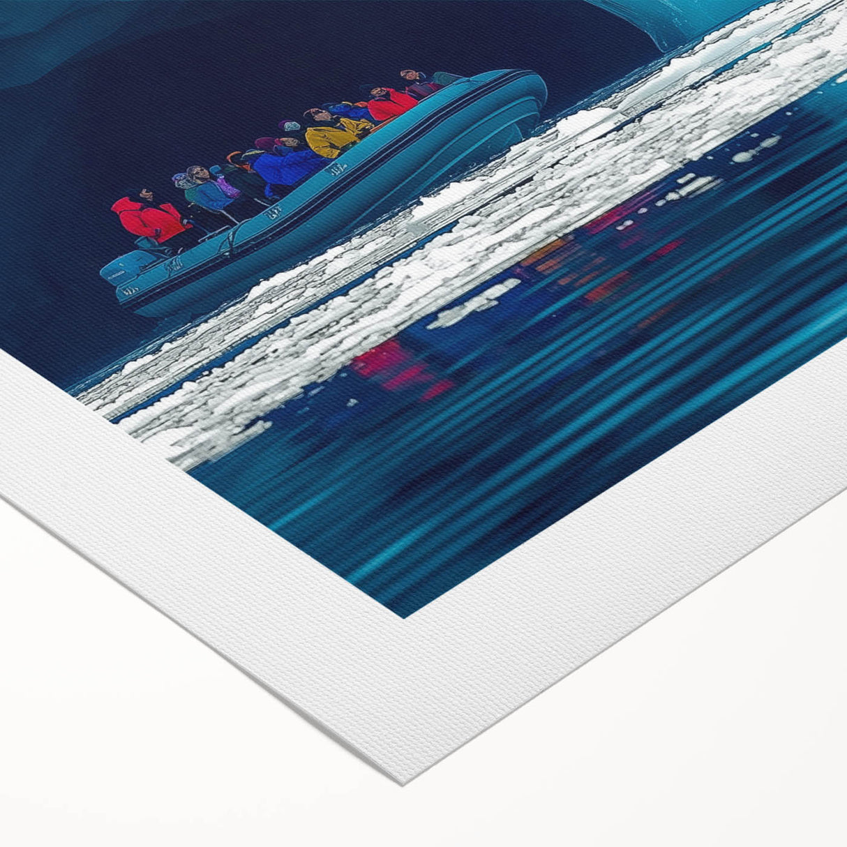 Rolled canvas showcasing a mesmerizing landscape design with intricate cave formations, featuring earthy tones and textures, securely packaged in a protective cardboard tube for easy display. Ideal for enhancing interior decor with artistic flair.