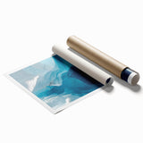 Stunning rolled print of a vibrant cave landscape featuring intricate rock formations and earthy tones, packaged securely in a durable cardboard tube for safe delivery.