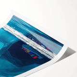 Vibrant rolled print showcasing a stunning landscape design featuring intricate cave formations and earthy tones, perfect for home decor enthusiasts.