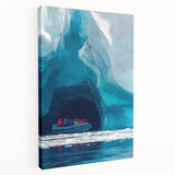 Stretched canvas artwork showcasing a detailed view of intricate cave landscapes, featuring earthy tones and natural textures, perfect for enhancing living spaces with a touch of nature.