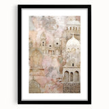 Abstract architecture wall art framed in black, showcasing geometric patterns and a modern aesthetic, perfect for contemporary home decor and stylish interiors.