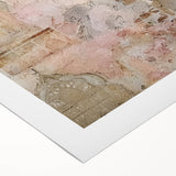 Abstract architectural wall art print on rolled canvas, showcasing vibrant geometric shapes in blue and orange tones, ideal for modern home decor.