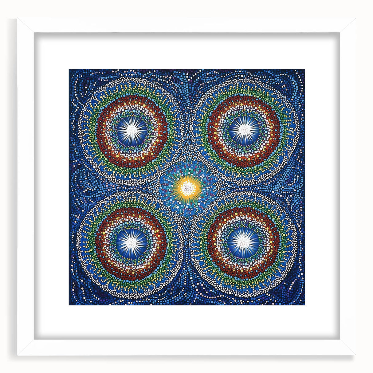 Abstract geometric frame in a white matte finish, showcasing a modern design with sharp angles and clean lines, ideal for contemporary home decor or art display.