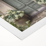 Art Deco poster of a French door architecture on rolled canvas, suitable for dining room wall art.