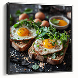 Black and white vintage poster art of a landscape on framed canvas, ideal for bedroom wall decor.