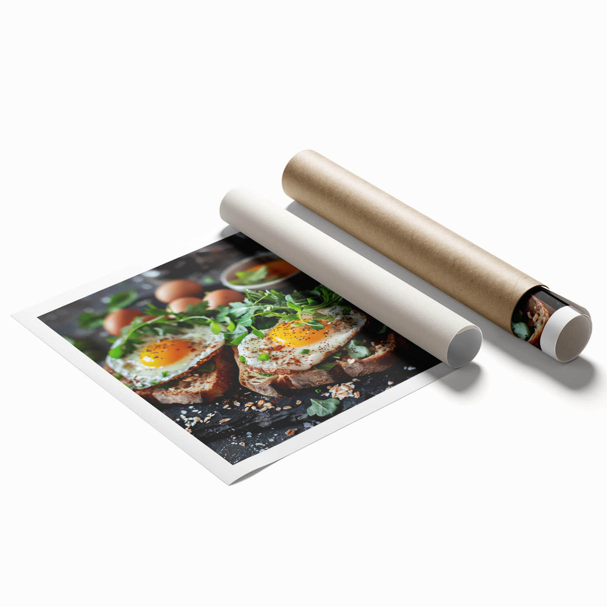 Extra large rolled print featuring a floral art design on a muted color palette.