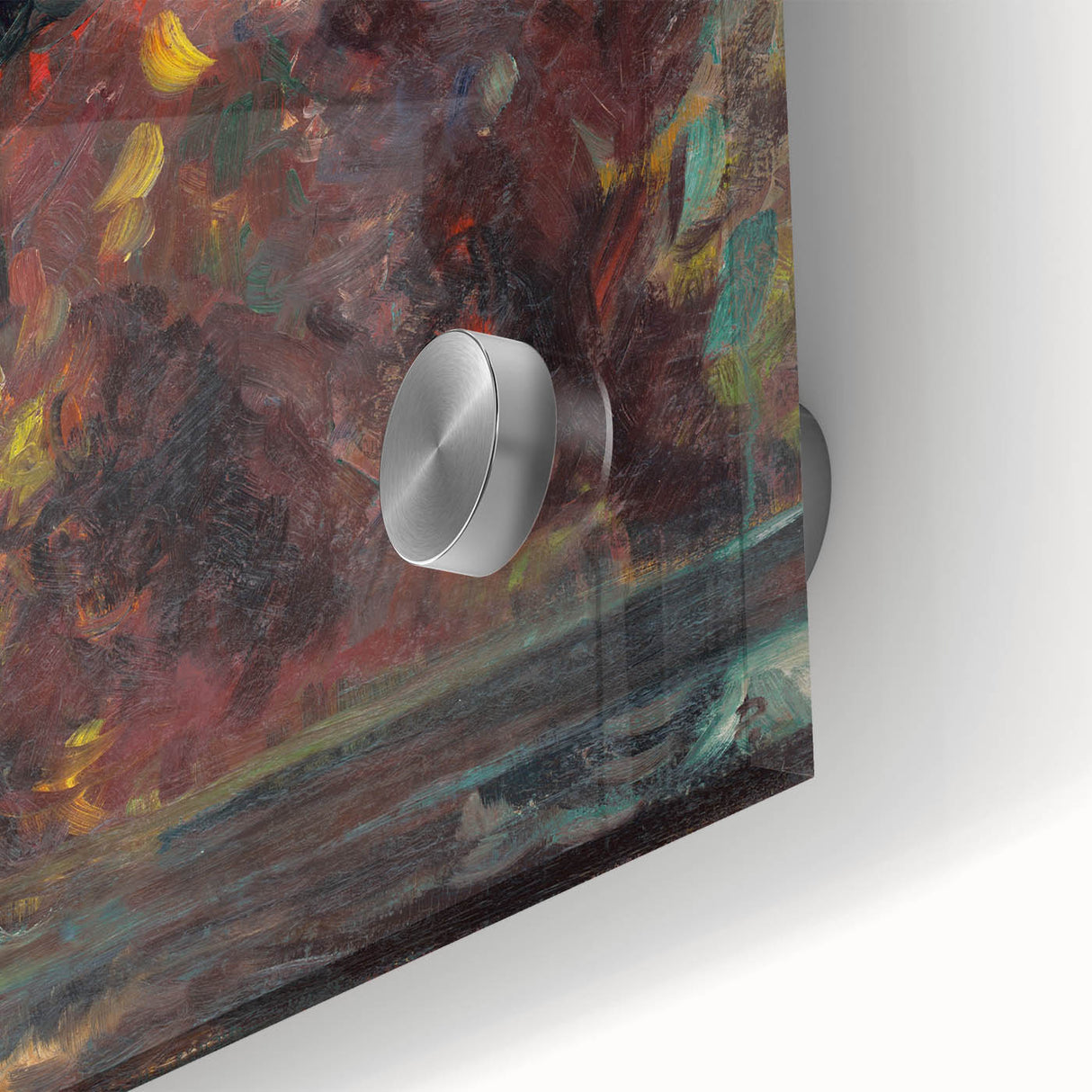 Expressionist Autumn Scene – Vibrant Riverbank Abstract Canvas Art